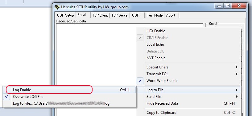 Log to file Enable